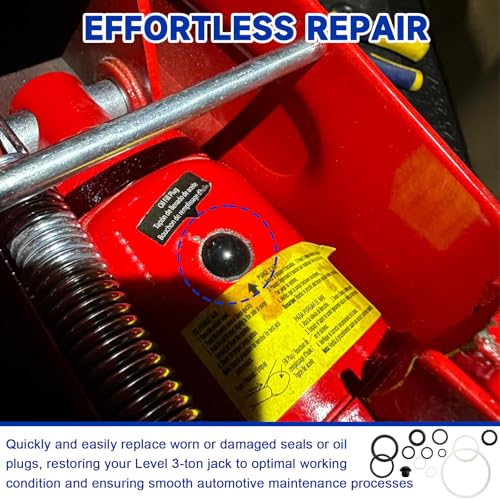 15PCs 3 Ton Floor Jack Seal Kit,Hydraulic Jack Rebuild Kit,3Ton Floor Jacks Repair Set, Seal Replacement Set Includes O-Ring Seal/Oil Plug,Sealing Car Accessories for 3-Ton Hydraulic Jacks