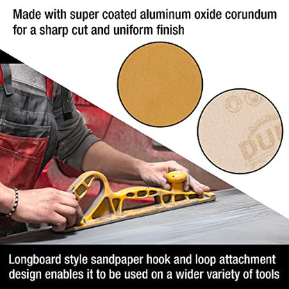 Dura-Gold 240 Grit Gold Longboard Sandpaper, Continuous Roll, Hook & Loop - size: 240-Grit