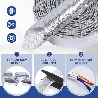 Automotive Heat Shield Sleeve 3/4inch-3.6ft High Temp Sheathing Roll - size: 3/4"-3.6ft