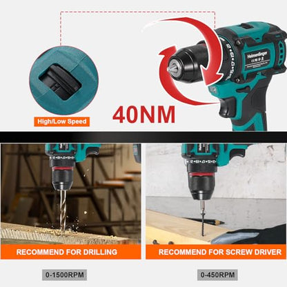 354 In-lbs Drill Driver for Makita 18V Battery, 3/8" Chuck, 21+1 - color: Turquoise and Black