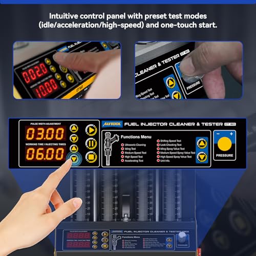 AUTOOL Fuel Injector Cleaner Tester Machine Ultrasonic Heating Cleaning