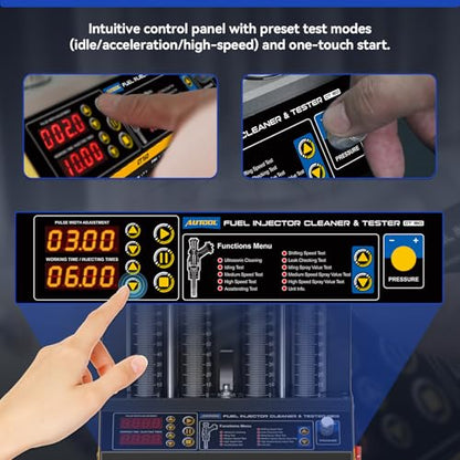 AUTOOL Fuel Injector Cleaner Tester Machine Ultrasonic Heating Cleaning