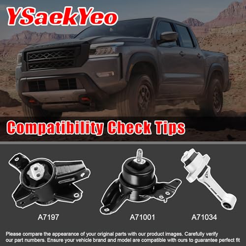 3Pcs Engine Motor Mount Set Compatible with Optima 2011–2015 2.4L - size: A7197
