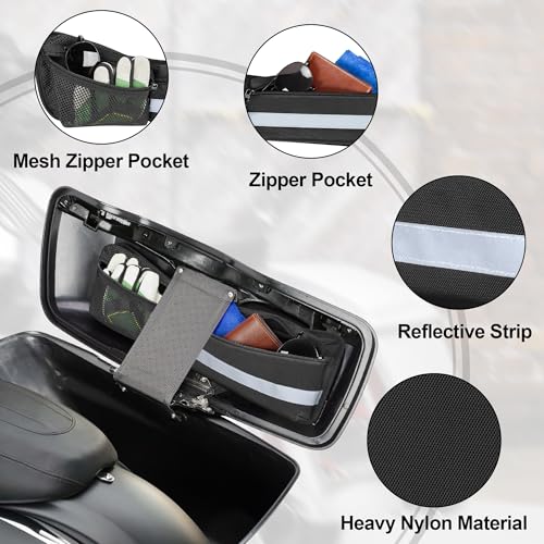 Rexmica 2pcs Hard Saddlebag Lid Organizer Fit for Harley Davidson 1993-2022