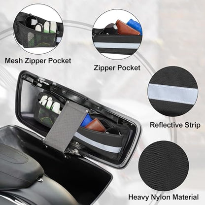 Rexmica 2pcs Hard Saddlebag Lid Organizer Fit for Harley Davidson 1993-2022