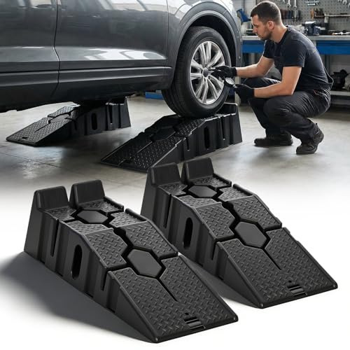 MoNiBloom Car Ramps Set of 2, Heavy-Duty 2.5 Ton (5000 lb)