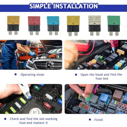 BOJACK Automotive Low Profile ATC ATO Fuse Auto Reset Fuse - style: E37