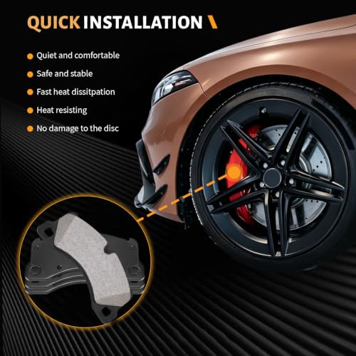 D1349 Front Ceramic Brake Pads Kit Fit For Porsche Cayenne 2028-2016, For Porsche Macan 2016-2017, For Porsche Panamera 2010-2016, For Volkswagen Touareg 2011-2017 - style: HZ1349