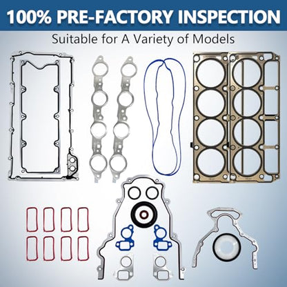 Truck Replace Camshaft Kit mit LS Performance Parts Head Gaskets Oil Seals Bolts Timing Cover Gasket Compatible with GMC Chevrolet 4.8/5.3/5.7/6.0 1997-2006 - color: With MLS Head Gasket Set & Bolts