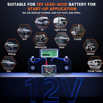 ANCEL BM200 PRO 12V Car Battery Monitor, 433MHz Wireless Battery Tester