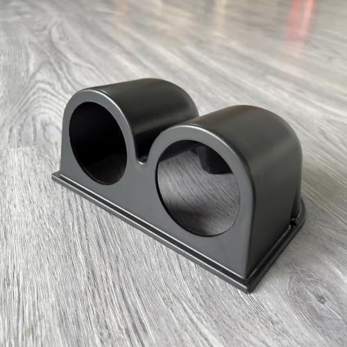 Black Universal 2" 52mm Double 2 Hole Dash Gauge Console Dashboard Pod Holder - size: 2 holes