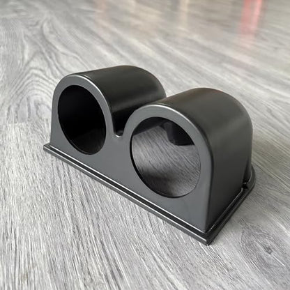 Black Universal 2" 52mm Double 2 Hole Dash Gauge Console Dashboard Pod Holder - size: 2 holes