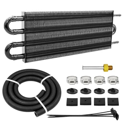 4 Pass Ultra-Cool Tube and Fin Transmission Cooler - color: Black, size: 4-pass