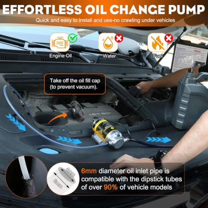 Electric Oil Extractor Pump, Dipstick Engine Oil Change Pump 12V
