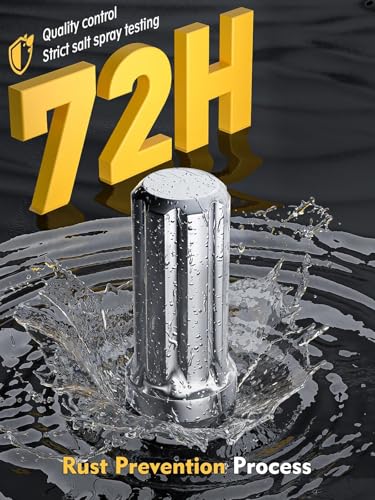 MIKKUPPA M14x1.5 Lug Nuts, Chrome 4PCS 2" Length 7 Spline Tire Nut - color: Black, size: M14x1.5, style: 4 PCS - Spline Tuner