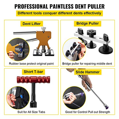 VEVOR Dent Puller Kit, 116 PCS Paintless Dent Repair Kit with Remover Tools, Golden Lifter & Glue Tabs for Car Dents, Door Ding Repair - size: 116PCS