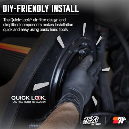 K&N NextGen Cold Air Intake System: Dry-Flow Cotton Filter: Compatible with 2021-2025 FORD F150; F150 Raptor; 50-2617D - style: NextGen Dryflow