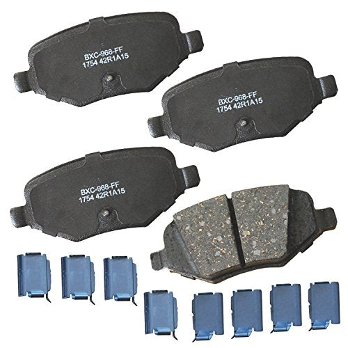 Bendix Premium SBC1754 Ceramic Rear Brake Pads for Select Models Ford Edge, Explorer, Flex, Police Interceptor Utility, Taurus, Lincoln MKS, MKT, MKX - style: SBC1754