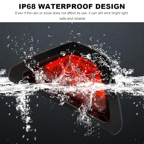 Car F1 Style Brake Light, 12V Super Bright Waterproof Triangle Rear Fog LED Lights Tail Flash Lamp, F1 Style Warning Strobe Third Stop Light for Motorcycle ATV Truck SUV (Red) - color: Red