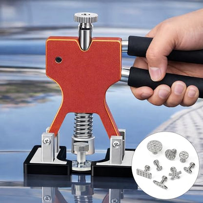 8pcs Paintless Dent Repair Pull Tabs Tool 8 Size Puller Removal Aluminum Kit Glue for PDR Car Auto Body Hand Tools Suction Cup Durable Pulling Ice Hail Damage Automobile Alloy Lifters