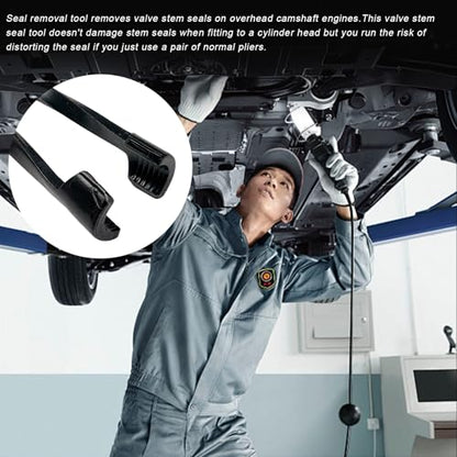 Car Valve Seal Pliers, 27cm/10.5in Valve Stem Seals Removal Tool with Ergonomic Grip, Narrow Access Oil Seal Pliers for Motorcycle ATV Small Engine Vehicle, Car Accessories