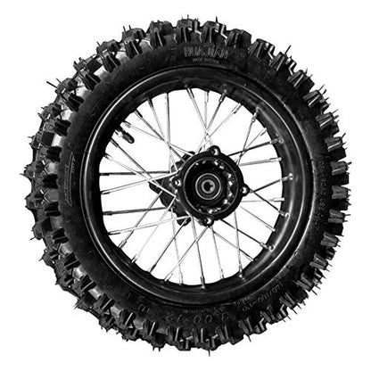 80/100-12inch Rear Tire Disc Brake Wheel Rim With 12mm Bearing Set for Pit Pro Dirt Bike - size: 80/100-12