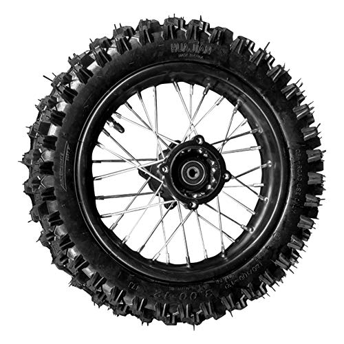 80/100-12inch Rear Tire Disc Brake Wheel Rim With 12mm Bearing Set for Pit Pro Dirt Bike - size: 80/100-12