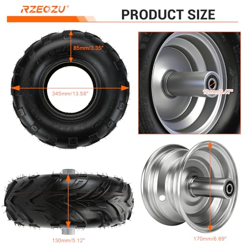 145/70-6 Tires Mini Bike Front Wheel Rims and Tire for CT100U GMB100 - style: Front Rim and Tire
