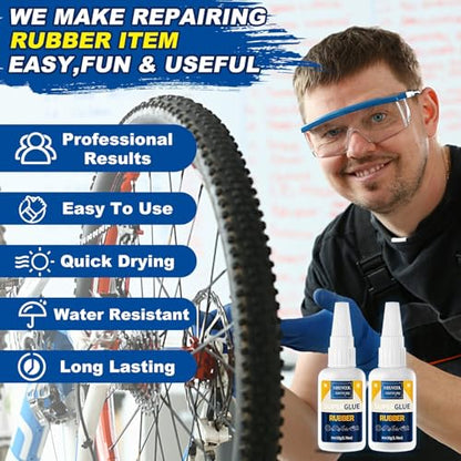 Rubber Glue 100g, Clear Super Glue for Rubber, RC Tires, Seals, Gaskets - size: 100g