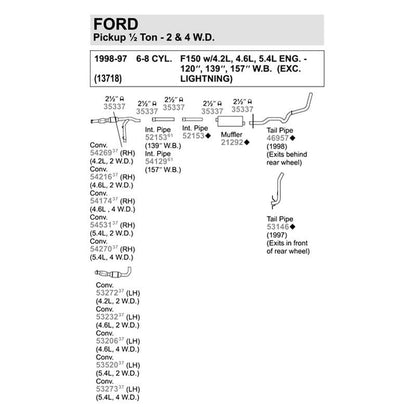 Walker SoundFX 18577 Direct Fit Exhaust Muffler 2.5" Inlet (ID) 2.5" Outlet (ID) for Ford F-150