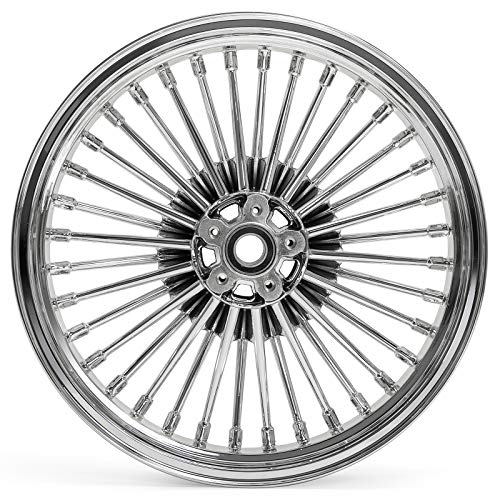 TOFR 18x3.5 16x3.5 Chrome Fat Spoke Wheels For Harley Touring Baggers 00-07 - color: Chrome, size: Front:18x3.5 Rear:16x3.5