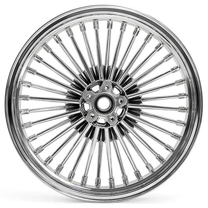 TOFR 18x3.5 18x3.5 Chrome Fat Spoke Wheels For Harley Touring Baggers 00-07 - color: Chrome, size: Front:18x3.5 Rear:18x3.5