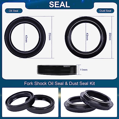 43mm Fork Seal Kit for Yamaha FZ6 YZF-R1 MT01 FZS1000, 5VX-2314500 - size: 43x55X11