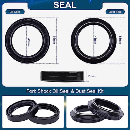 43mm Fork Seal Kit for Yamaha FZ6 YZF-R1 MT01 FZS1000, 5VX-2314500 - size: 43x55X11