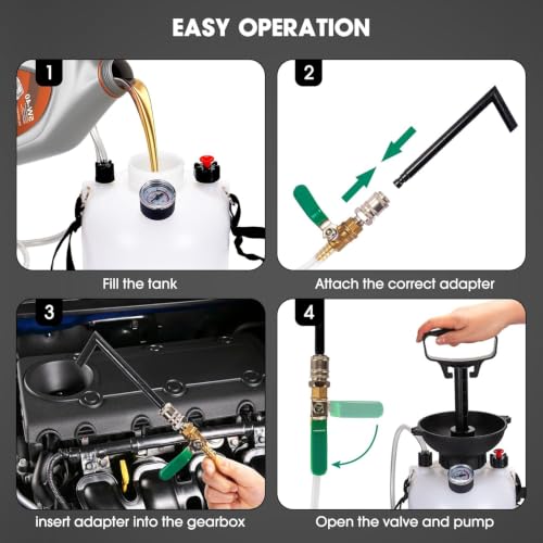 AIGMlSON 3L Transmission Fluid Pump with 12 pcs ATF Adapters - color: B