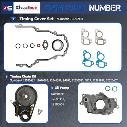 For 2007-2013 GM Gen4 4.8l 5.3l 6.0l 6.2l Timing Chain Kit & Oil Pump