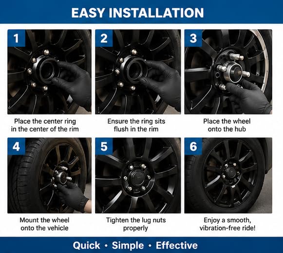 Hub Centric Rings Wheel Hub Rings for Aftermarket Wheels Reduces Vibration - Improve Wheel Fitment Pack of 4 (106.1-95.1) - size: 106.1-95.1