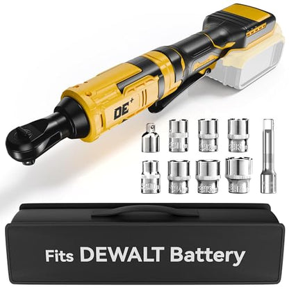 APEXPOWER 3/8 Inch Cordless Ratchet Wrench (Deep Black/Yellow) - color: Deep Black/Yellow