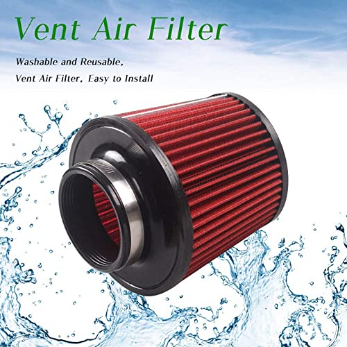RYANSTAR 76mm 3in High Flow Cone Air Intake Filter Closed Top - size: 3"