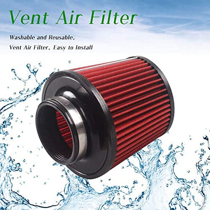 RYANSTAR 76mm 3in High Flow Cone Air Intake Filter Closed Top - size: 3"