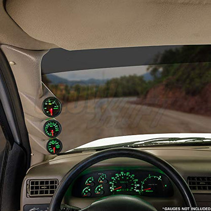 GlowShift Tan Triple Pillar Gauge Pod Fits Ford Super Duty 1999-2007