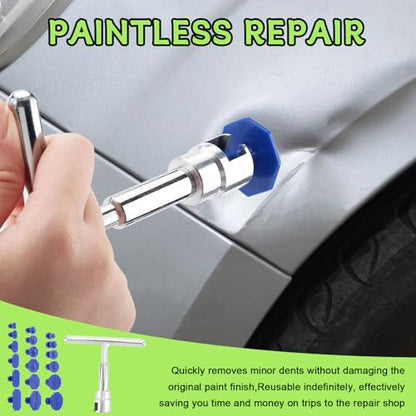 19PCS Car Dent Puller Kit, Dent Removal Tools,Paint-Safe Dents Repair Tool