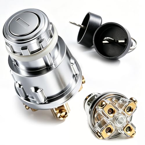Boat Ignition Switch with Keys 4-Position 12V-24V Waterproof Universal - color: 4-terminal