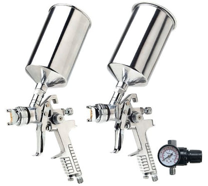 Titan 19100 3 Piece HVLP Spray Gun Kit (1.4mm & 1.7mm Needle Nozzle Set) - color: 3-Piece Dual Setup HVLP