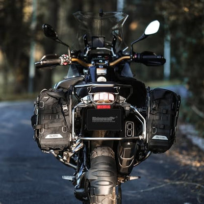 Rhinowalk Motorcycle Saddlebag 20L Waterproof – Compact Quick Release Motorbike Side Bag with Combination Lock, Universal Fit (1 Piece) - color: Black-20L