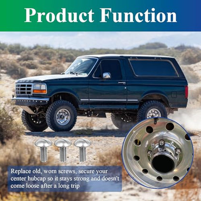 Wheel/Center Caps Screws fits 1980-1996 Ford F-150 & Bronco, 1992-1996 Van - style: 3 Pcs Screws