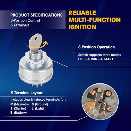 Canamax 925-0267 STD365402 Ignition Switch - 3 Positions & 5 Terminals - size: 925-0267