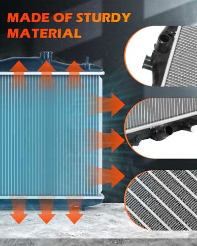 OCPTY Aluminum Radiator Condenser Replacement with 2012 2013 2014 2015 Honda Civic 1.8L 1799CC l4,2-PC Set,Replacement 13221,19010R1BA51,19010R1BA52 Radiator & 3976 CN3976PFC,7-3976,940340 Condenser