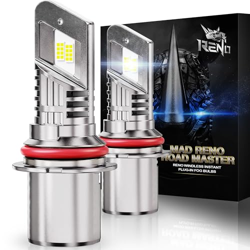 RENO 9007 Bulb, HB5 Fog Bulb 800% Brighter High Speed Fan 6500K, Pack of 2 - size: 9007
