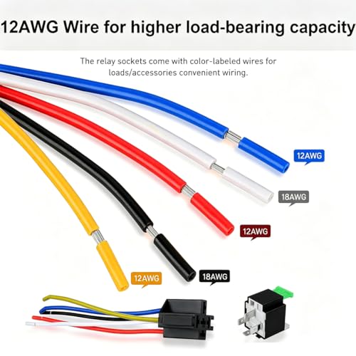 Gebildet 12V Fuse Relay Switch 12 AWG Harness Set with Built-in Diode- 30A ATO/ATC Blade Fuse, 5-Pin SPDT Automotive Electrical Relays (Pack of 3) - style: 12V-5pin(fuse)-1